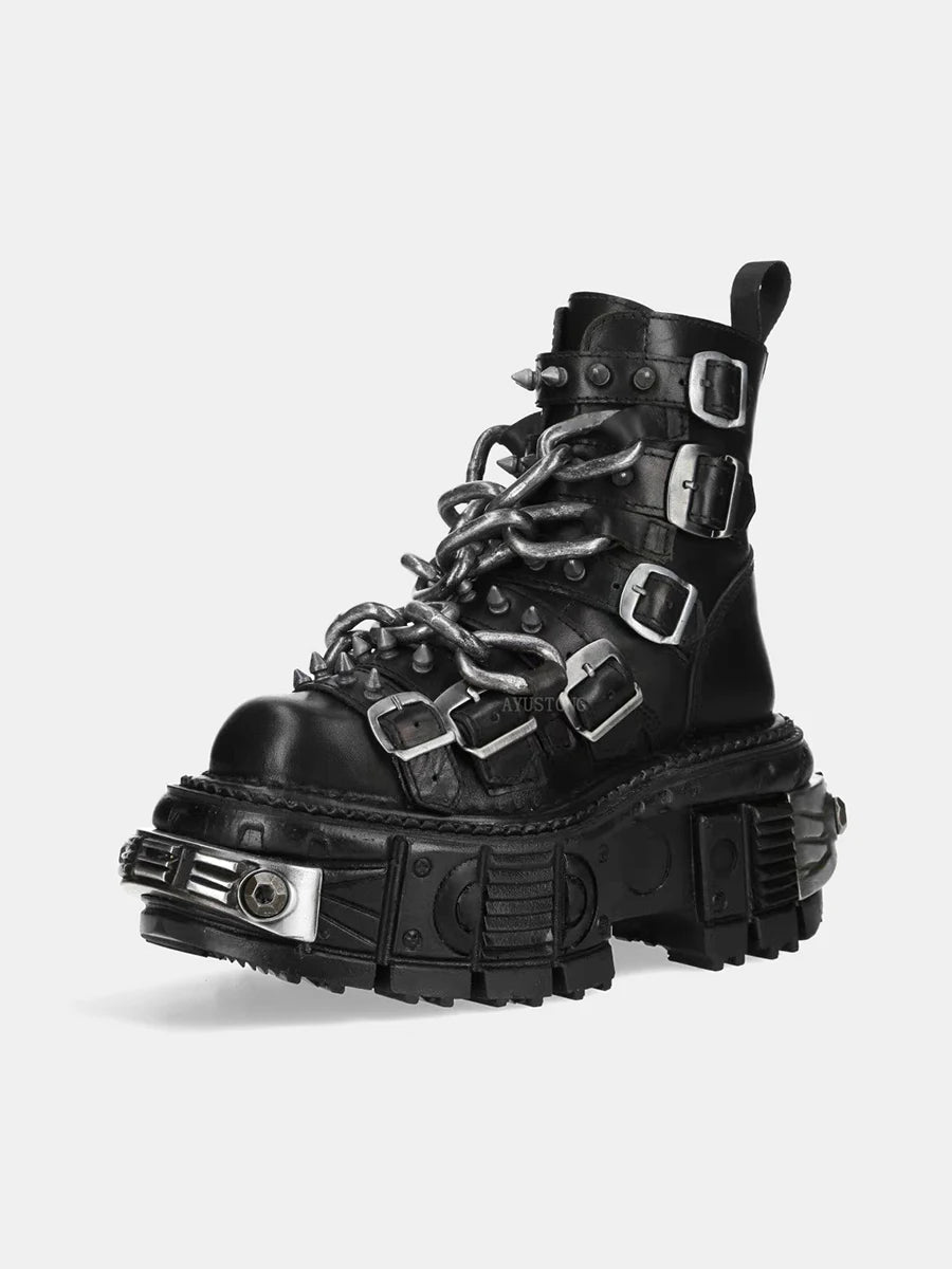 Gothic  Chain Heel Boots