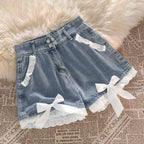 Blue High Waist Denim Shorts
