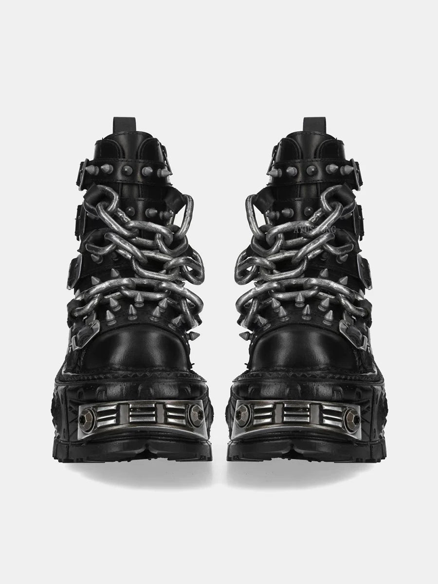 Gothic  Chain Heel Boots