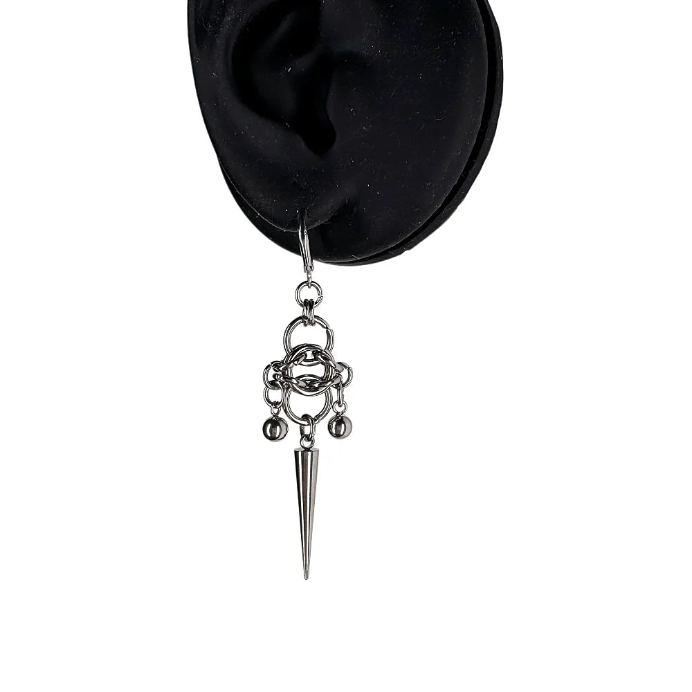 Punk Chain Splicing Rivet Earrings