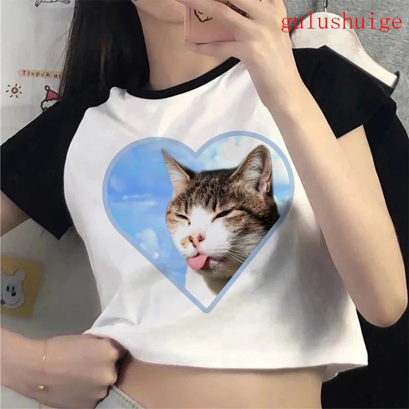 Funny Cat  Crop Top