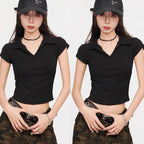 Slim  Polo  T Shirt/Crop Top