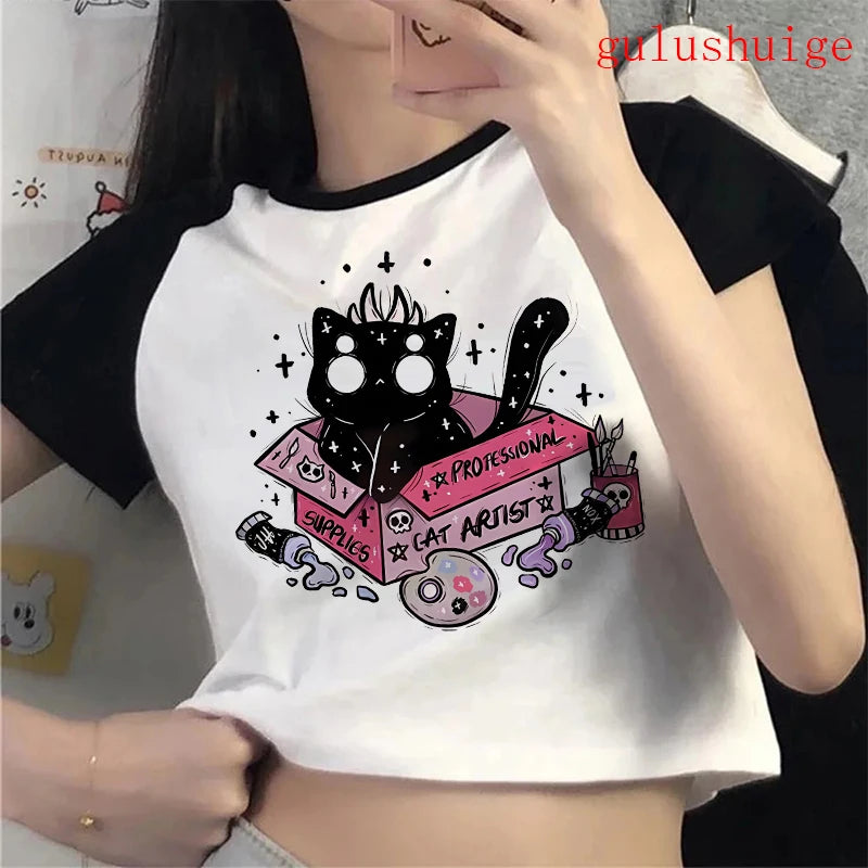 Funny Cat  Crop Top
