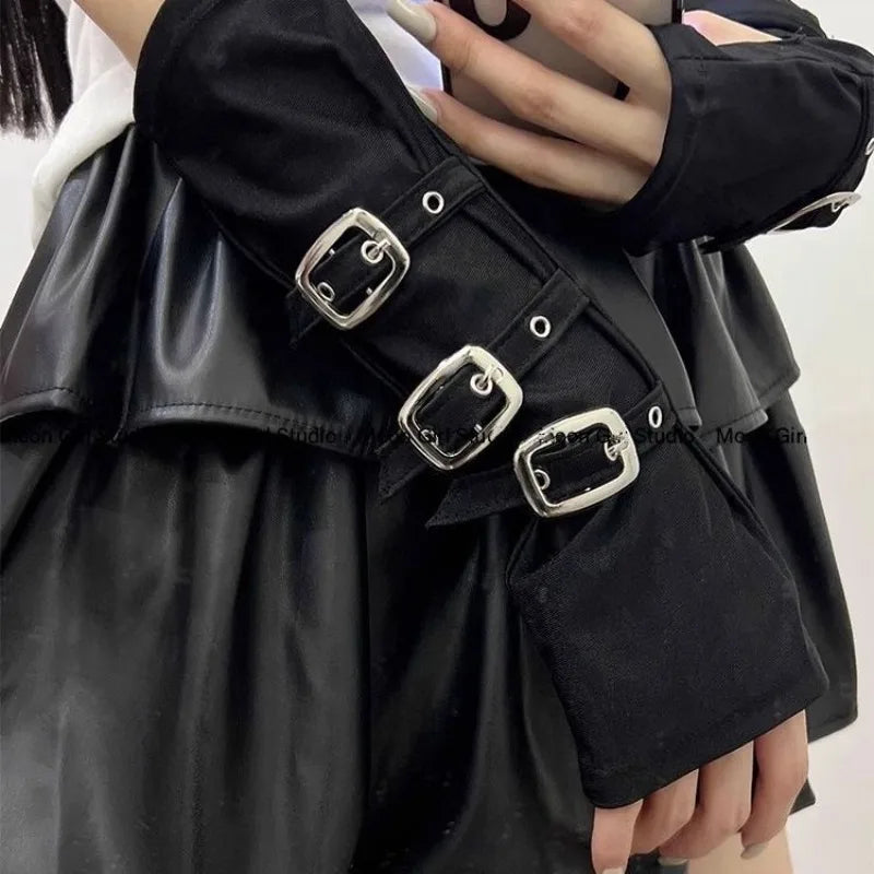 Y2K Buckle Punk Style Arm Warmer