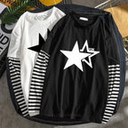 Y2K Star  Print Graphic Fake Two Long Sleeved T-shirt