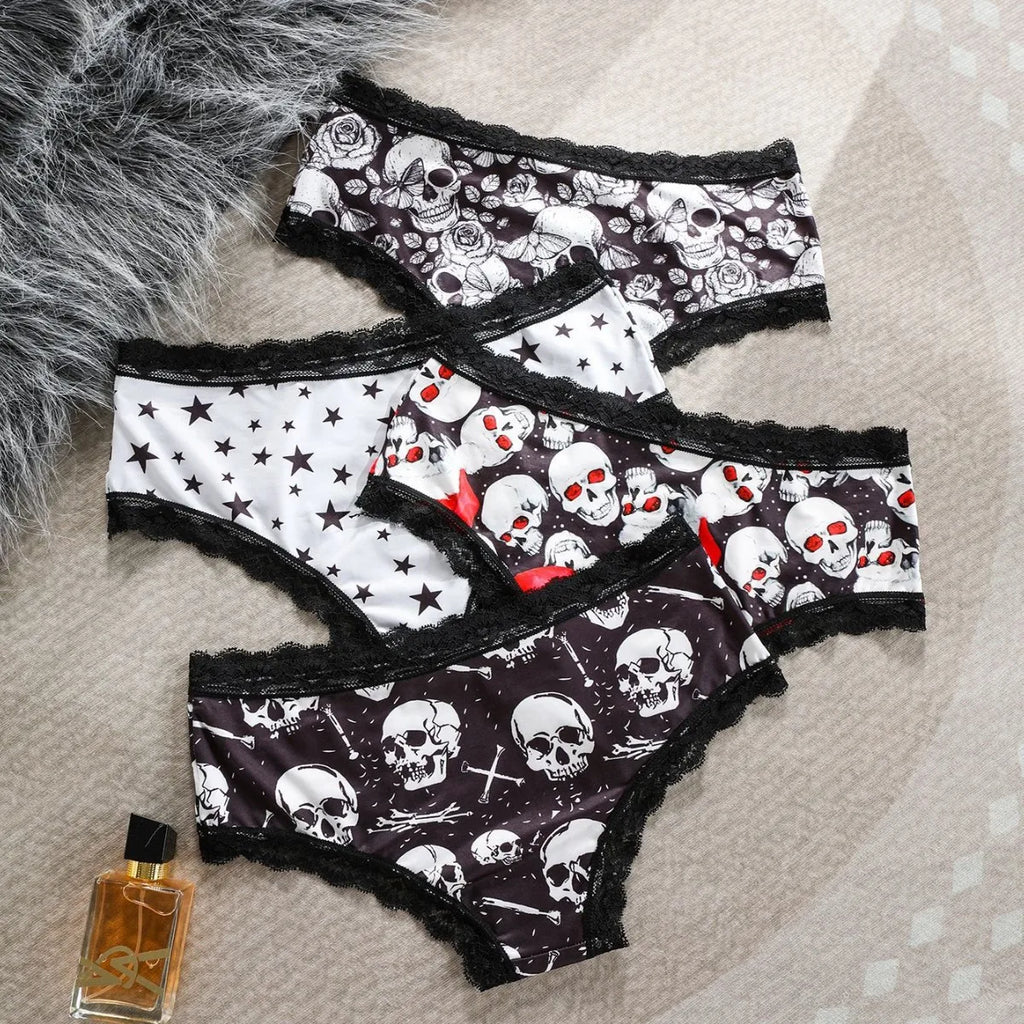4 Pcs Comfortable Breathable Dark Fashion Underwear