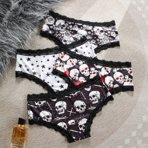 4Pcs Comfortable Breathable Dark Fashion Underpants