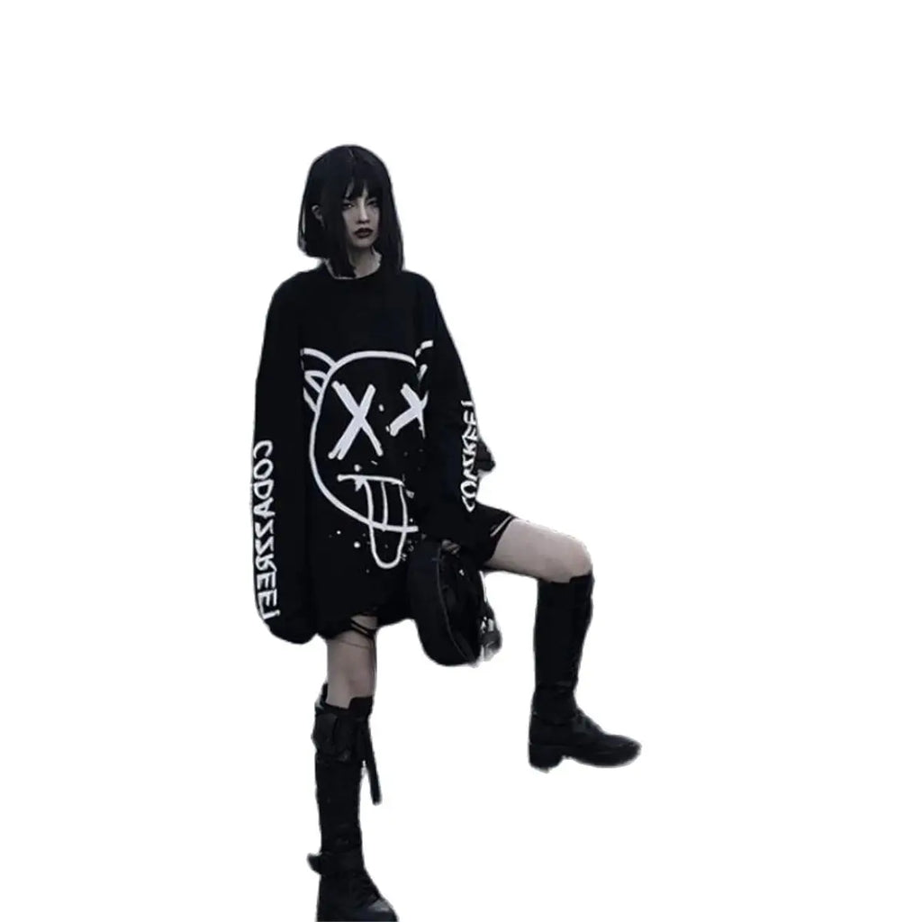 Punk Oversized Long Sleeve T-Shirt