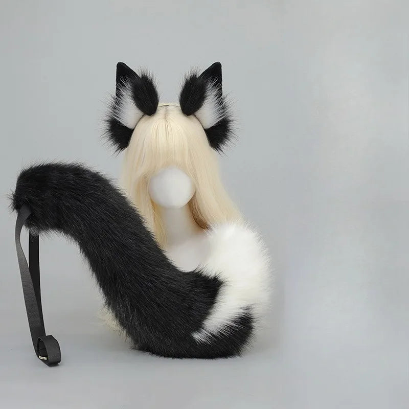 2Pcs/set Furry Fox Ear/Tail
