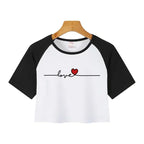 Y2K Casual Crop  Tee Shirt
