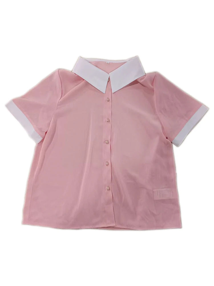 Short Sleeve Chiffon Blouse