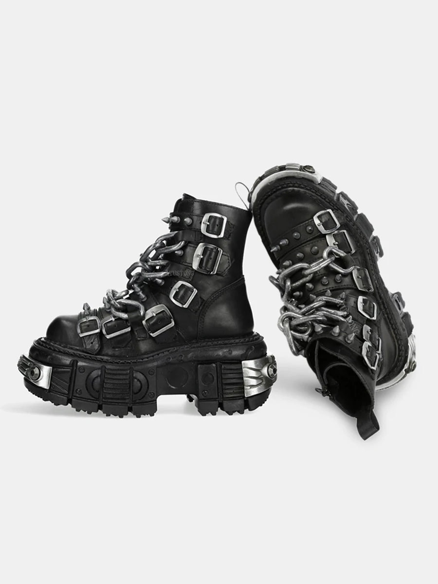Gothic  Chain Heel Boots