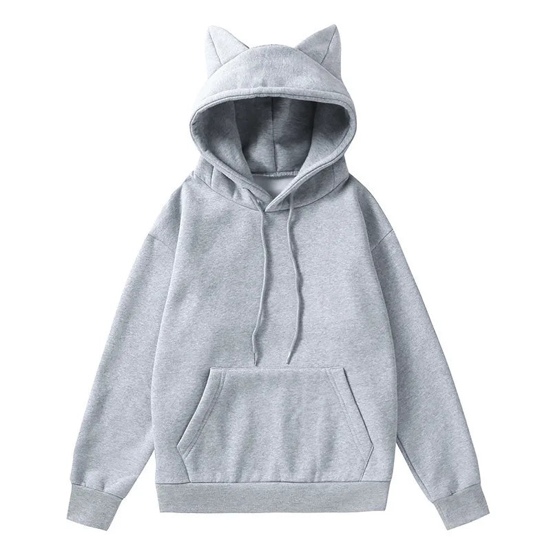 Cat Ear Design Hooded Fleece Hoodie