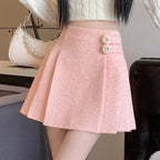 High Waist  Tweed Skirts