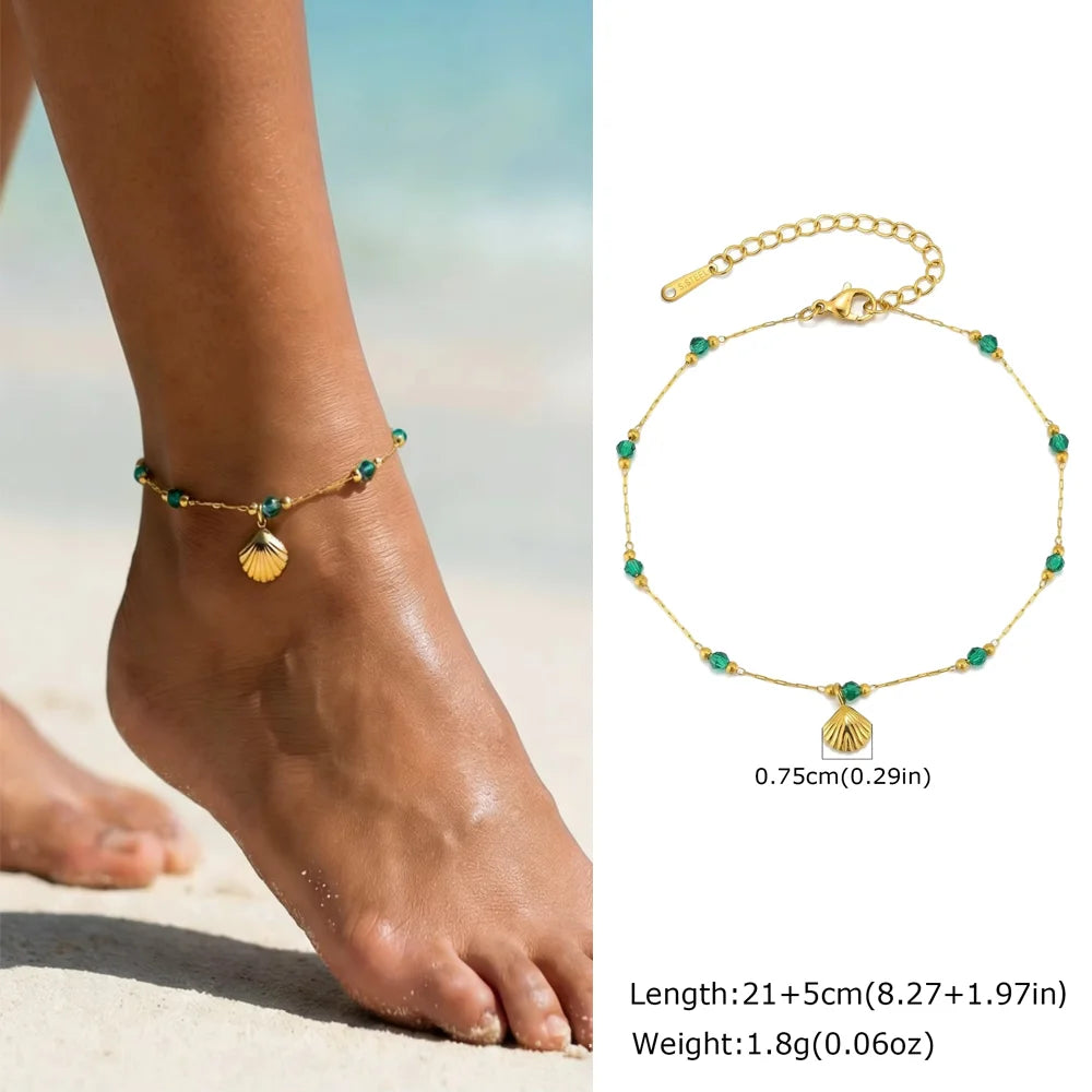 Stainless Steel Heart Anklets