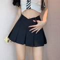 V Waist Casual Pleated Skirts