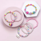 Colorful Acrylic Beaded Bracelet 6-Pack