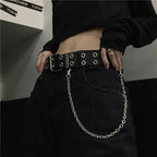 Gothic Double Ring Belt with Chain