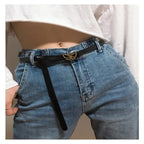 small waist belt with a butterfly buckle