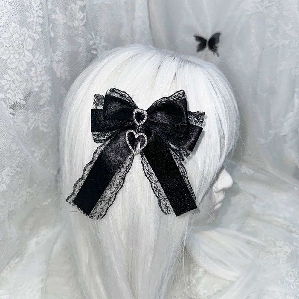 Y2k Gothic Harajuku Lace Bow Hair Clips