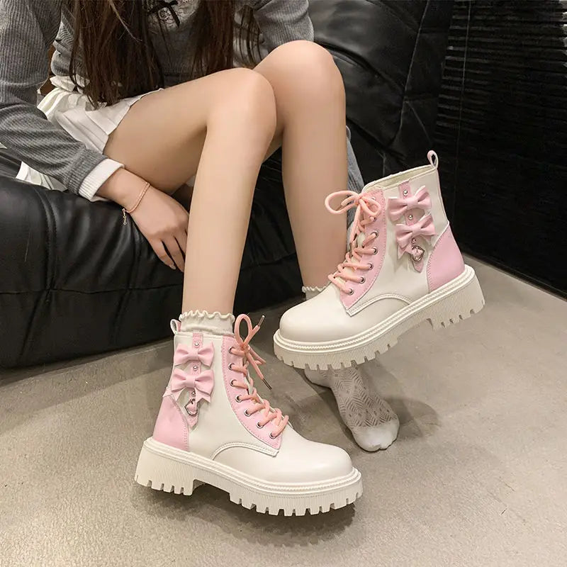 High Platform  Laces Boots