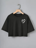Heart Design Casual Short Sleeve T-Shirt