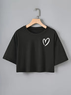 Heart Design Casual Short Sleeve T-Shirt