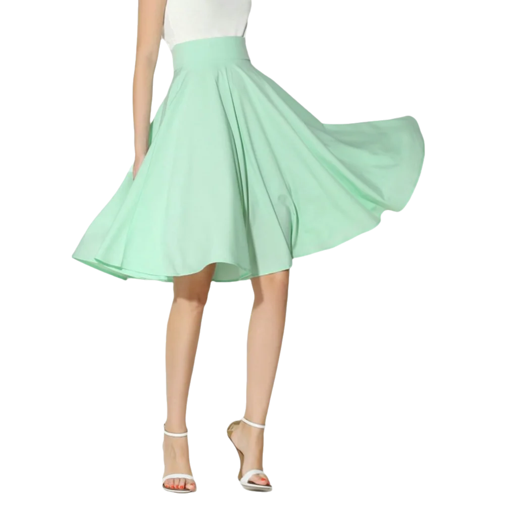 Elegant Solid High Waist Skirt