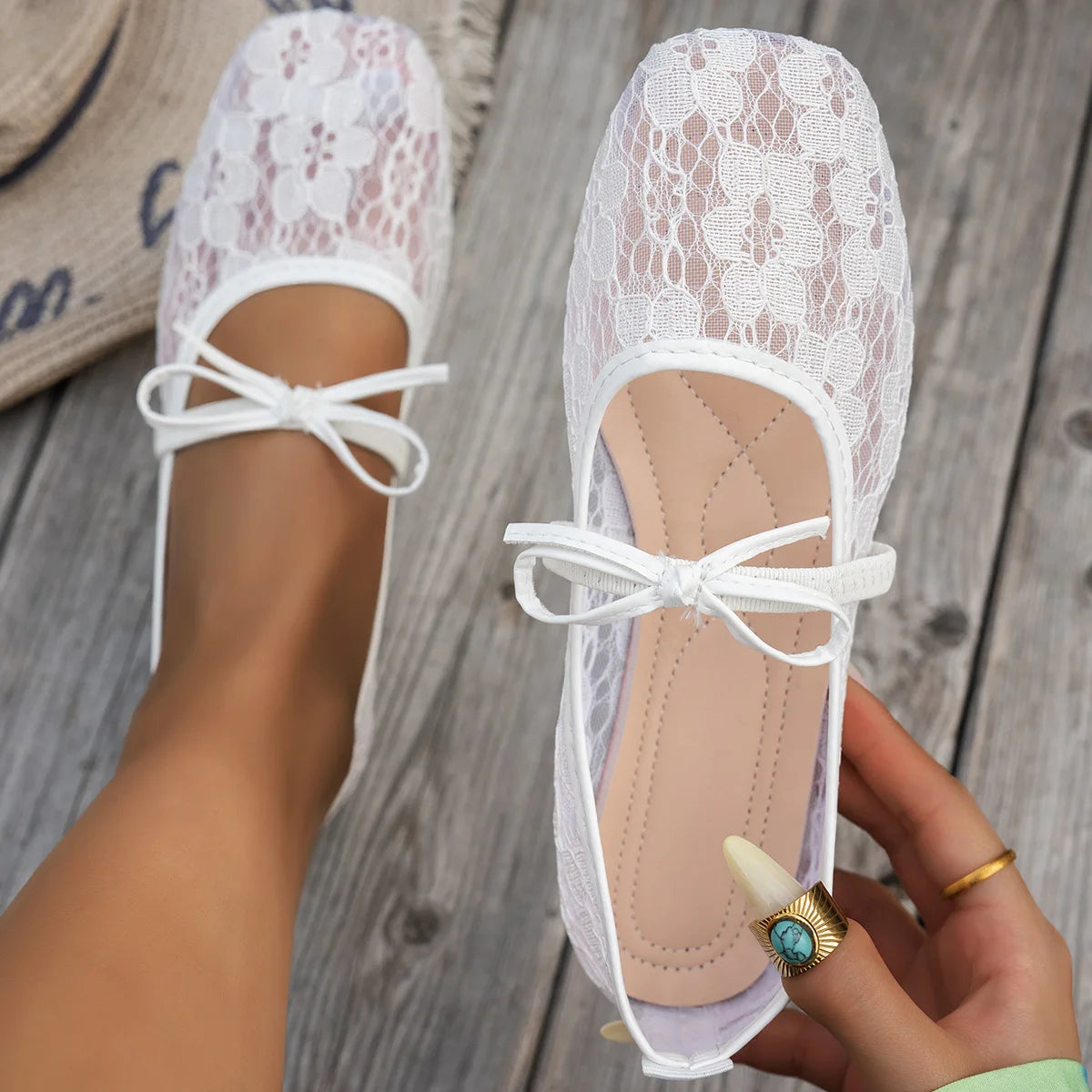 Lace Flower Flat  Shoes