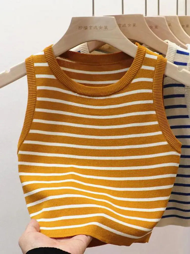 Striped  Crop Tops