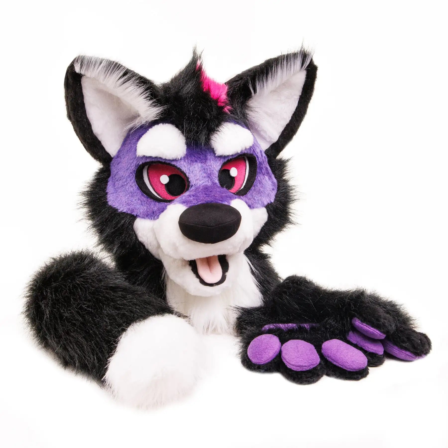 Purple Black Long Fur Husky/Wolf Fursuit  Head/Paws/Tail