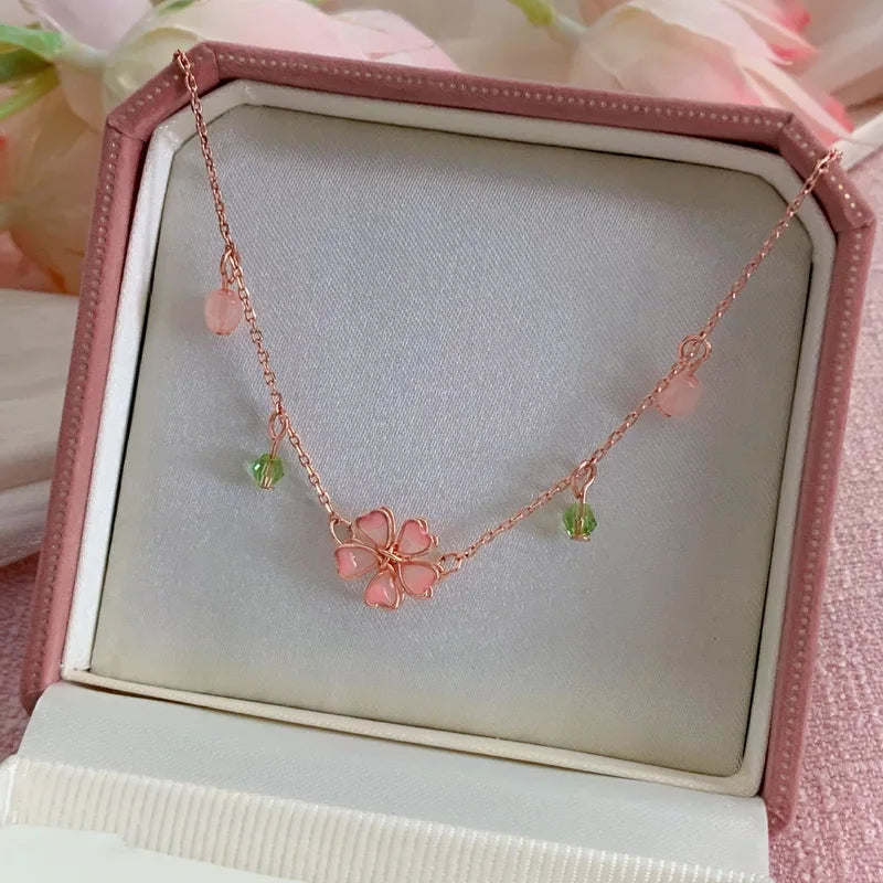 Cherry Blossoms Flower Necklace