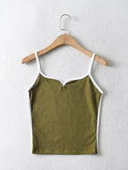 casual v-neck crop top