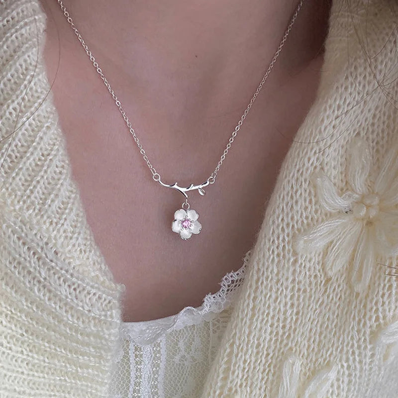 Cherry Blossoms Flower Necklace