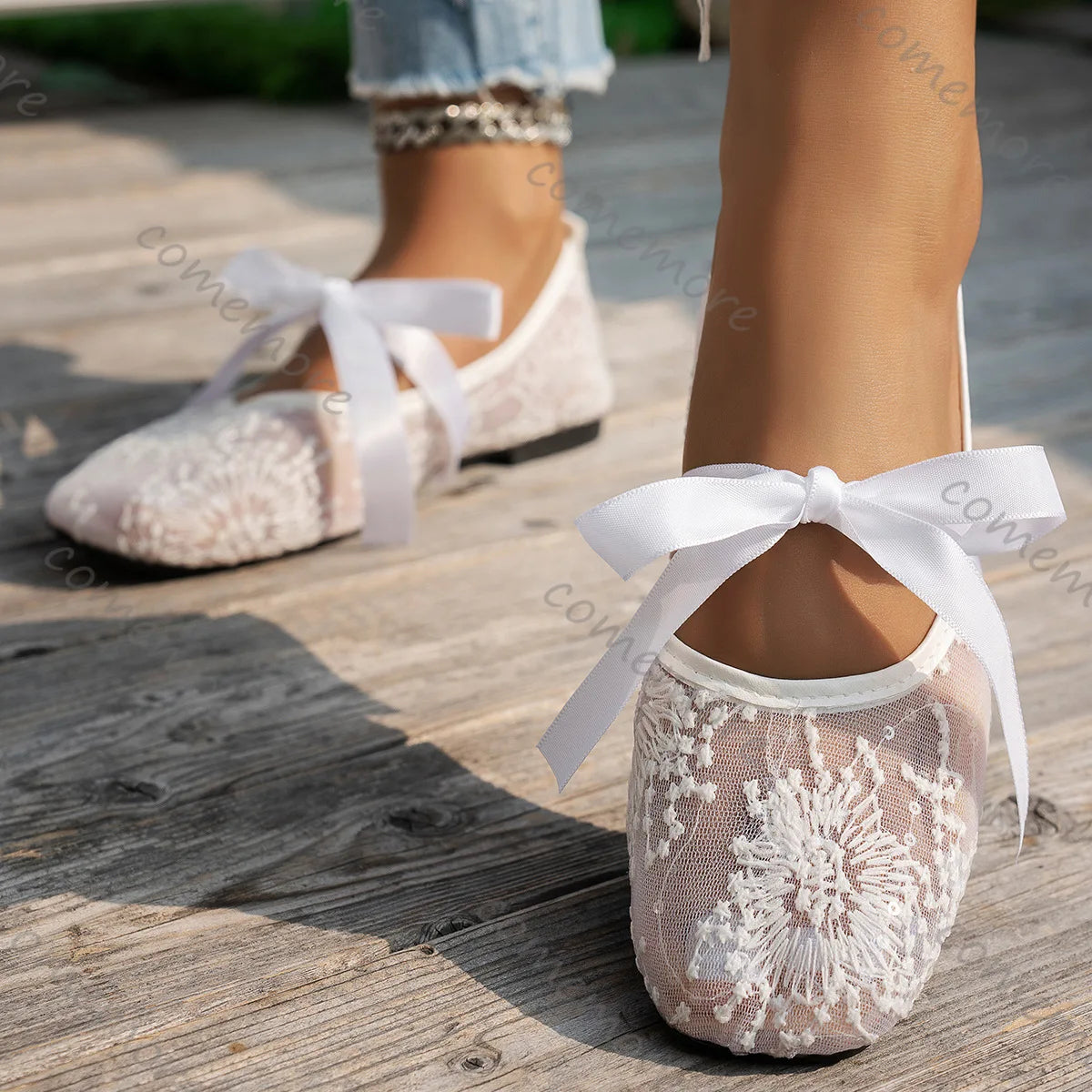 Lace Flower Flat  Shoes