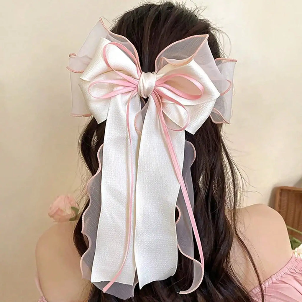 Lace Bow Ribbon Spring Hair Clip