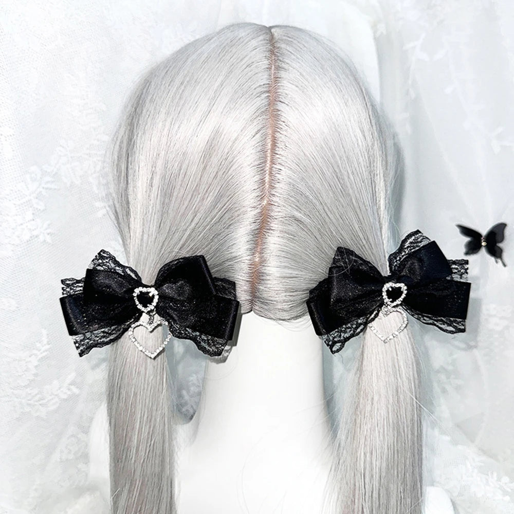 Y2k Gothic Harajuku Lace Bow Hair Clips