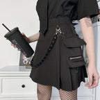 High Waist Streetwear Black Skirt