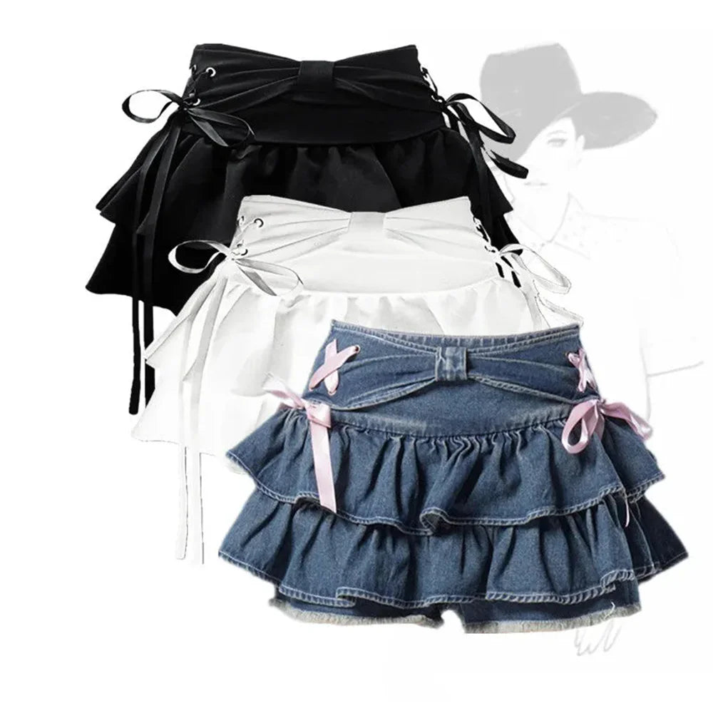 Sweet Kawaii  Gothic Mini Denim Skirts