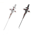 Dark Gothic Rose Cross Thorn Earring