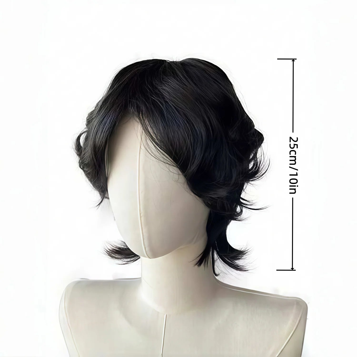 black wavy  synthetic wig