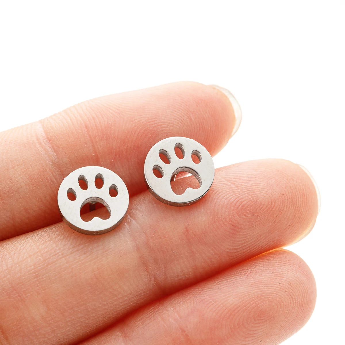 Cute Tiny Dog Paw  Earrings