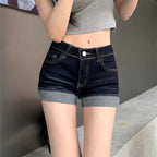 Retro Roll Up Denim Shorts