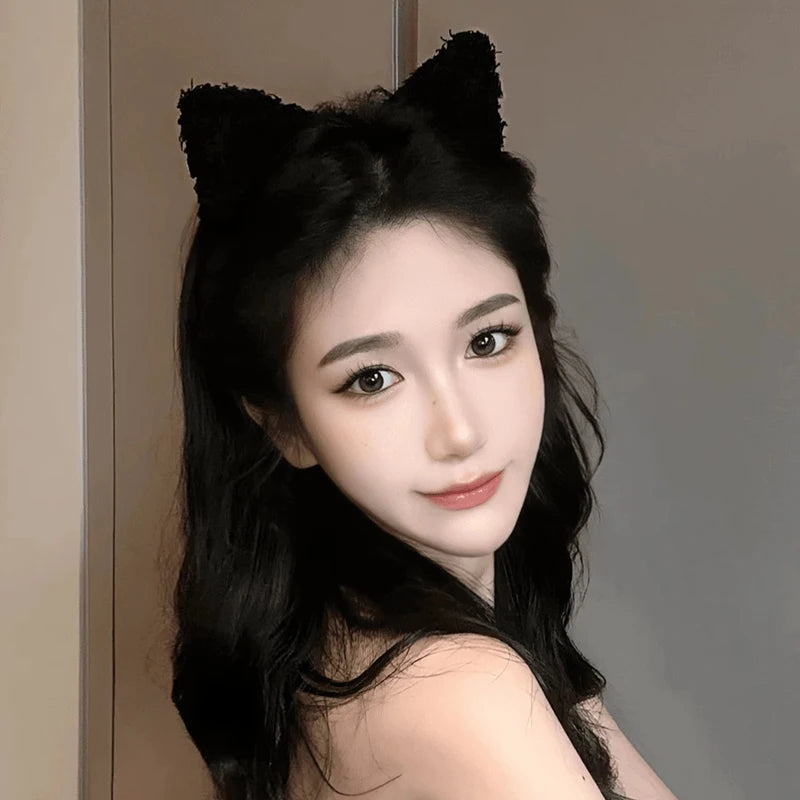 Cute Solid Plush Cat Ears Hairband