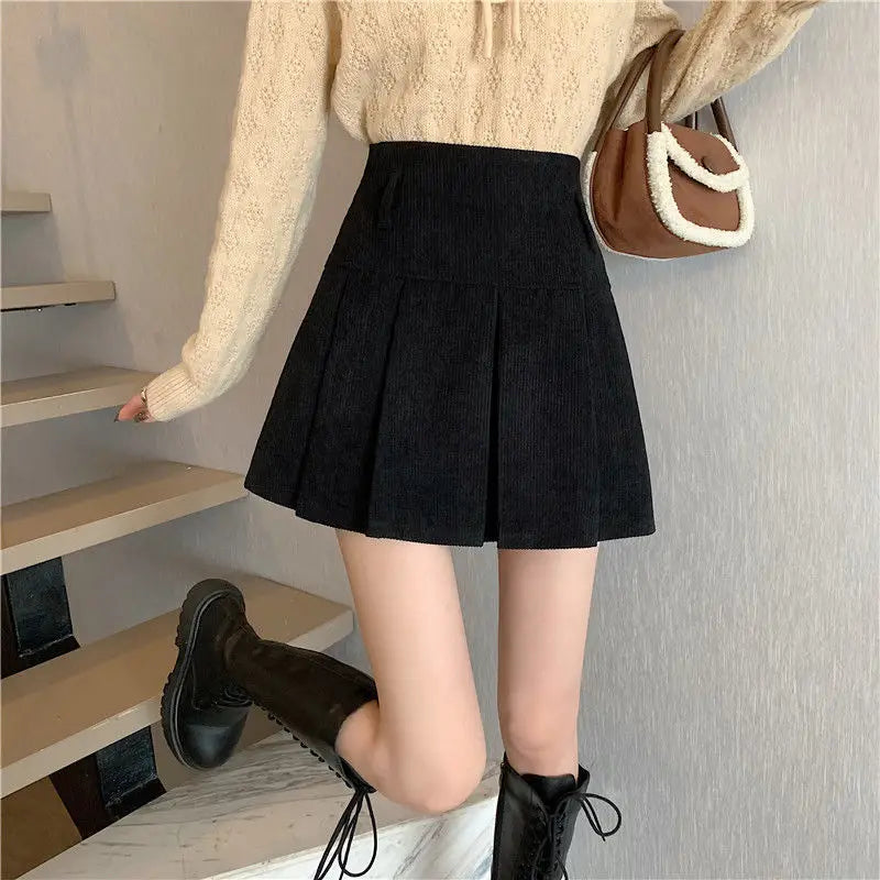 Pleated Corduroy Skirts