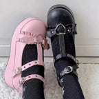 Heart Buckle  Chunky Platform  Shoe