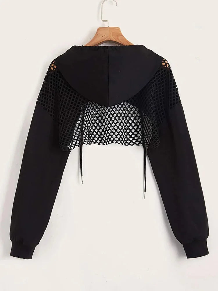 Street Sport  Crop  Hoodie
