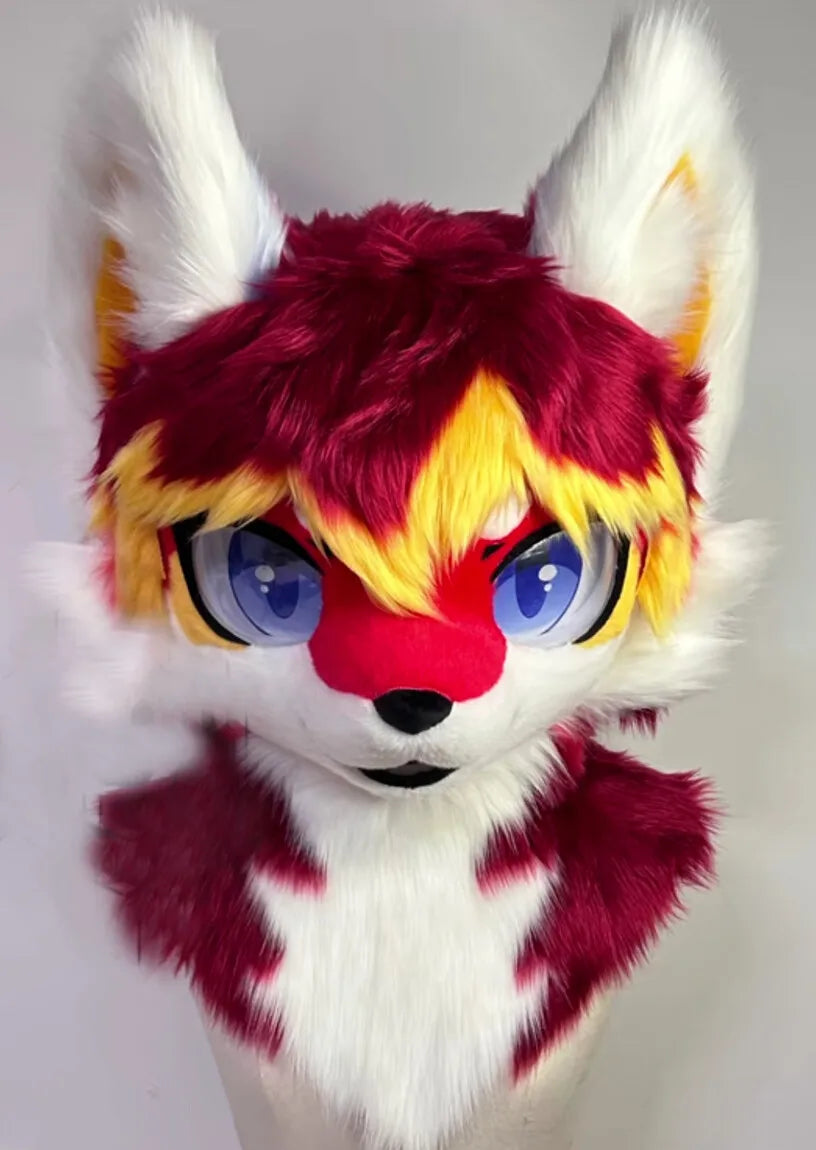 Red  Long fur Fox Fursuit (head)