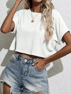Casual Daily Basics Crop Tee Shirt