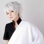 short white synthetic straight and fluffy wig